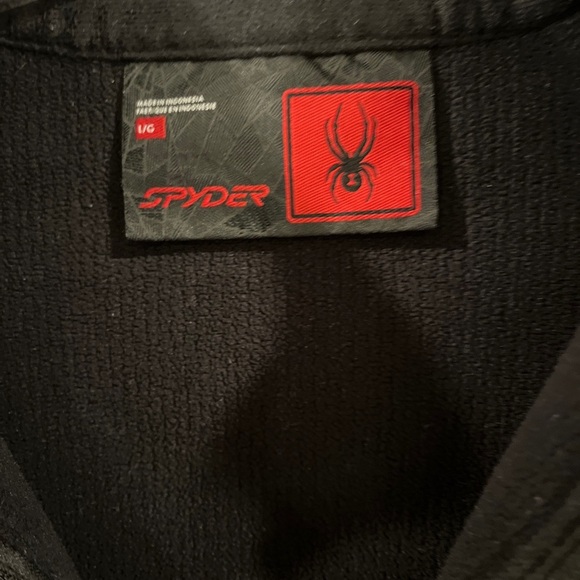 Spyder Sweater Mens Large Long Sleeve 1/4 Zip Neck Black  Winter Casual Jacket - Picture 5 of 7